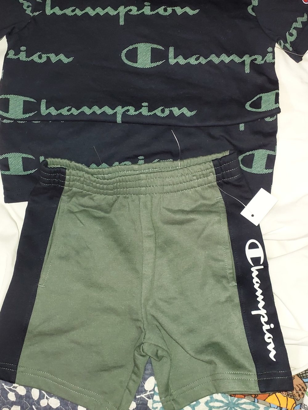 Champion Kids' Olive Green Athletic Shirt And Shorts Set 4T